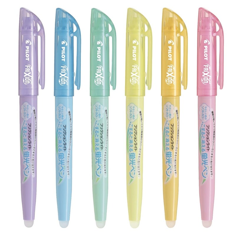 Pilot Frixion Light Soft Color Erasable Highlighter Pen, 6 Color Set (SFL-60SL-6CS) - Image 2